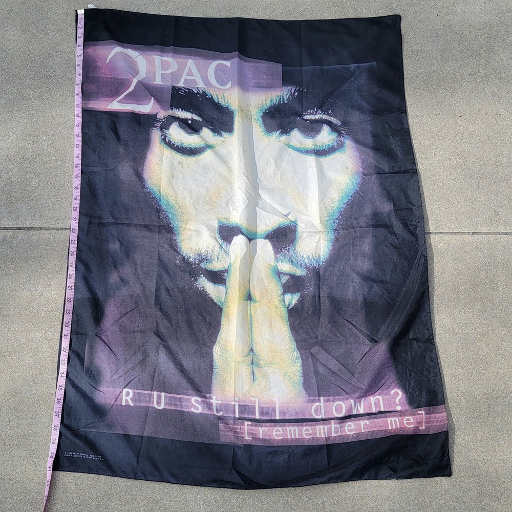 Vintage 90s 2PAC R U Still Down Fabric Tapestry Flag Banner 30.5" X 41" Italy